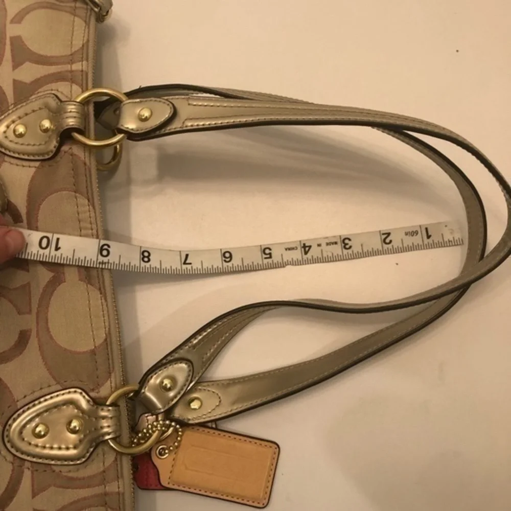Coach vintage y2k signature pink poppy signature metallic bag